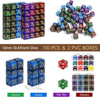 110PCS MTG Tokens & 12mm Life Counter Dice Set for Magic The Gathering with Box, Bulk Ability MTG Tokens D20 Loyalty 6 Sided Dice, Compatible with TCG CCG Magic Card Gaming Accessories