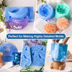 38 oz Liquid Silicone Mold Making Kit, 15A Mold Making Liquid Silicone Rubber, Volume Ratio 1:1, Color Sapphire Blue, Suitable for Making Silicone Molds for Resin, Soap, Concrete, Wax