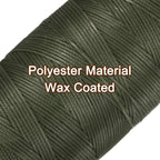 uxcell 150D 0.8mm Flat Waxed Thread 284 Yards Polyester Leather Sewing Waxed String Hand Stitching Waxed Cord for Leather Stitching Sewing Bookbinding DIY Craft Dark Green