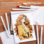 Shuttle Art 30 Colors Skin Tone&Hair Art Markers, Dual Tip Alcohol Based Flesh Color Marker Pen Set Contains 1 Blender Perfect for Kids & Adults Portrait,Comic, Anime, Manga, Illustration