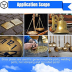 Brass Sheet,2" x 4"-18 Gauge(1mm) Thickness,99.9% Pure Brass Plates for DIY, Jewelry, Electrical, Repair, Industrial(2 Pac）