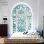 Window Privacy Film Stain Glass Window Film Rainbow Window Film Window clings Non-Adhesive Reusable Decorative for Room (Daisy Rainbow, 17.5 x 157.4 in)