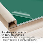 Trotec TroLase | 12"x24"x1/16", 4 Pcs | Dark Green/White | 2 Ply | Modified Acrylic | Laser Engraving Double Color Plastic Sheet | Engraving Blanks for Laser, Saw, Guillotine | Made in USA
