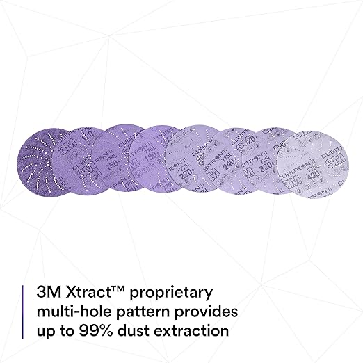 3M Xtract Cubitron II Hookit Clean Sanding Film Disc 775L, 120+, 6 in, Pack of 50 Hook and Loop Sanding Discs for Paint Preparation and Removal, General Sanding, Refining, Blending, and Featheredge