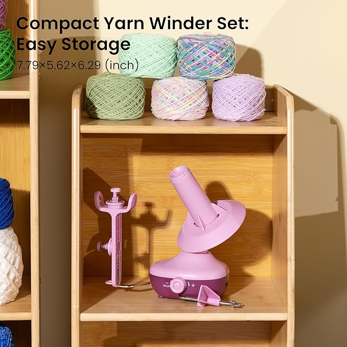 Etcokei Yarn Winder Crochet Kit, Electric Ball Winder for Knitting, Automatic Yarn Spinner with Crochet Hook Set, Crochet Accessories and Supplies, Ideal Helper for Knitting Lovers(Purple)