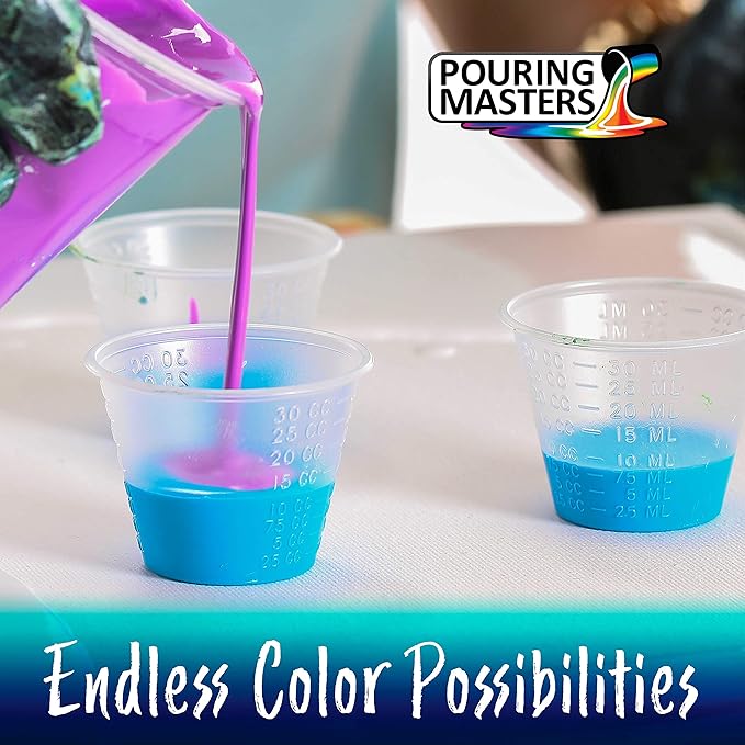 Pouring Masters Green Apple Metallic Pearl Ready to Pour Acrylic Pouring Paint - Premium 32-Ounce Pre-Mixed Fluid Acrylic Paint - Fluid Art Supplies for Canvas, Wood, Paper, Tile & Rocks