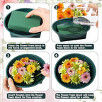 16 Sets Flower Foam Blocks with Bowl Kit Square Floral Foam Blocks Floral Arrangement Round Bowls DIY Floral Foam for Flower Arrangements Birthday Wedding Party Decoration Table Centerpiece