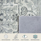 Lahome Round Rug 4ft, Soft Rug for Bedroom Machine Washable Office Circle Rug, Bohemian Medallion Non-Slip Non-Shedding Low Pile Printed Indoor Carpet for Kitchen Laundry Bathroom, Beige