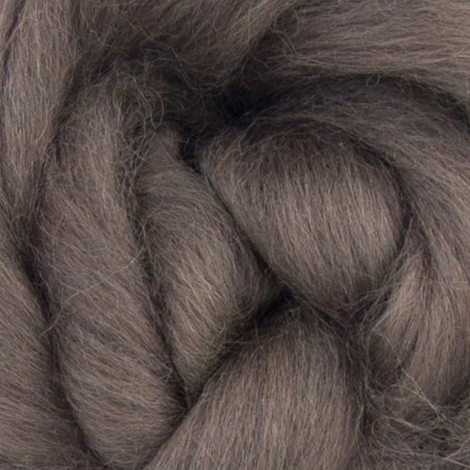 Revolution Fibers Dyed Corriedale Wool | 8 Ounces of Premium Combed Wool Top | 26 Micron, 100% Pure Corriedale Wool Roving, Ethically Sourced (Pewter Gray)
