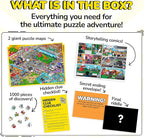 Odd Pieces Jigsaw Puzzles 1000 Pieces - Magic Mystery Story Secret Ending Puzzle - Perfect Game Night for Adults & Kids - Pixel Art Gamer Movie TV Show Superhero Theme (Glitch)