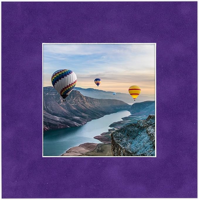 Poster Palooza 11x14 Mat Bevel Cut for 8.5x11 Photos - Acid Free Purple Crocus Suede Precut Matboard - For Pictures, Photos, Framing - 4-ply Thickness
