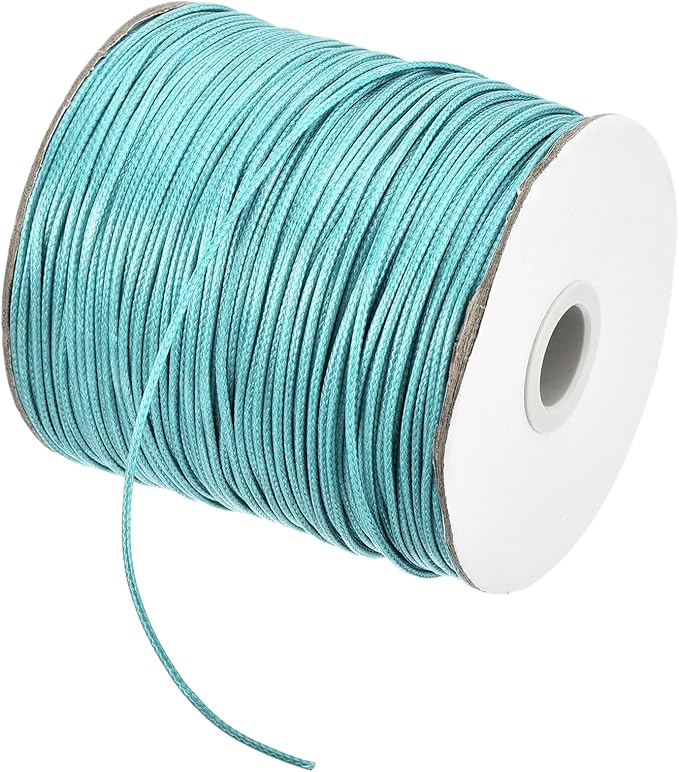MECCANIXITY Waxed Cord 1.5mm Waxed Polyester Cord 175 Yard Wax String for Bracelet Making,Necklaces, Beading,Jewelry Making and DIY Crafts(Blue)
