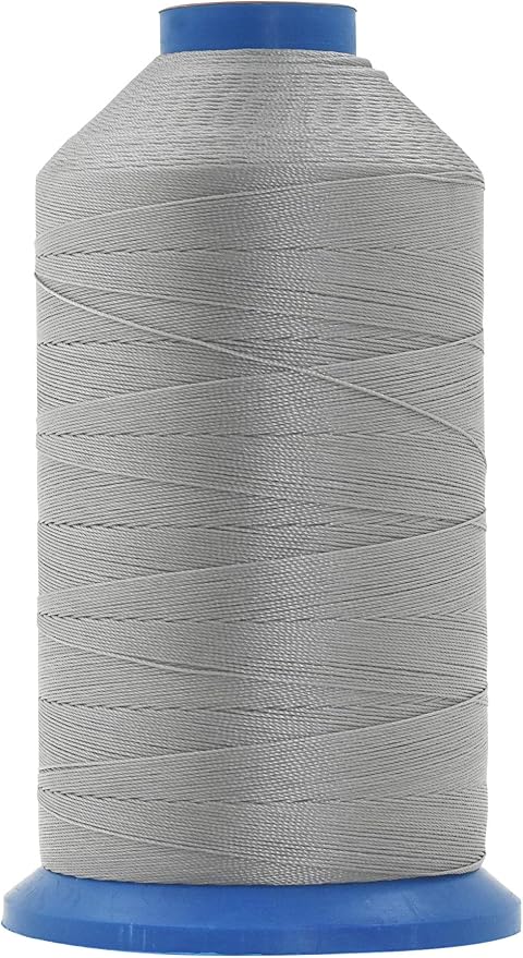 Mandala Crafts Bonded Nylon Thread Gray Heavy Duty Sewing Threads - 1100 YDs Size 92 280D T90 Tex 90 Thread for Leather Jeans Weaving Outdoor Marine Upholstery Threads