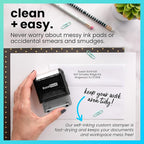 ExcelMark Custom Stamp – Clear & Crisp Impressions – Personalized Self-Inking Rubber Stamp – Use for Address Stamp and More (Medium)