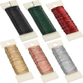 6 Rolls 112 Yards Floral Flexible Paddle Wire Floral Bind Wire for Crafts, Christmas Garland and Flower Arrangements DIY Craft, Christmas Holiday Decoration(Green Red Silver Gold Black Rose Gold)