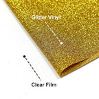 Golden Glitter HTV Heat Transfer Vinyl, 12" x 8ft lron on Vinyl, for T-Shirt Ironing, Vinyl HTV Easy to Cut and Weed, The Best Choice for DIY Creativity. (Golden, 12" x 8ft)