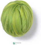 Multi Colored Natural Wool roving, 1 lb. Best Wool for Needle Felting, Wet Felting, handcrafts and Spinning. (Forest, 1lb)