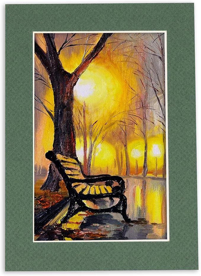 5x7 Mat for 8.5x11 Frame - Precut Mat Board Acid-Free Hunter Green 5x7 Photo Matte For a 8.5x11 Picture Frame, Premium Matboard for Family Photos, Show Kits, Art, Picture Framing, Pack of 10 Mats