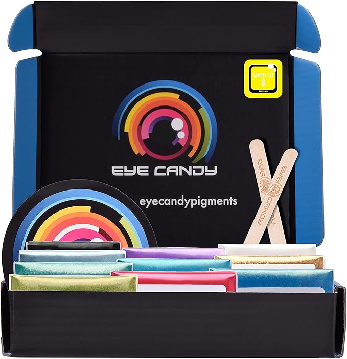 Eye Candy Pigments Variety Mica Pigment Powder Set B - Epoxy Resin Art - Woodworking - Cosmetic Grade Mica Powder - Bath Bombs - Pigment Powder Variety Pack - 50g - Non-Toxic - Skin Safe