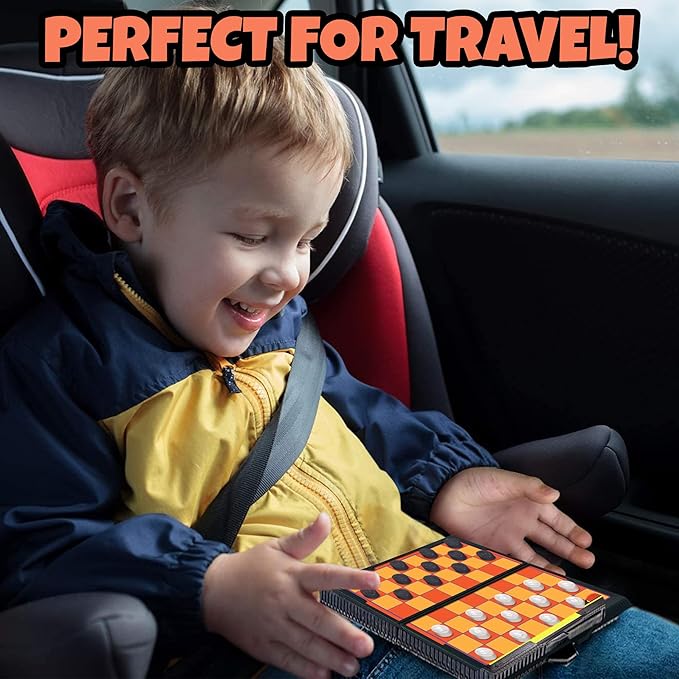Gamie Magnetic Board Travel Games for Kids, Set Includes 12 Retro Fun Games - 5" Compact Design - Individually Boxed - Teaches Strategy & Focus, Great for Road Trip/Travel/Camping, Gift for Ages 6+