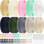 DOITEM 31 Yards 10 Pcs Sewing Zippers #3 Nylon Coil Zippers Assorted Zipper for Sewing with 40 Zipper Sliders for DIY Tailor Sewing Crafts Supplies, 10 Colors