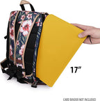 ENHANCE Designer Edition TCG Backpack - MTG Deck Bag Card Binder Space, TCG Deck Box Storage, MTG Playmat Holder - Card Storage Compatible with Magic the Gathering, Pokemon, Lorcana (Canvas Tropical)