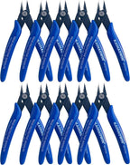 Small Wire Cutters 10 Pack- KAIHAOWIN 170 Wire Flush Cutters Wire Clippers Nippers Clean Cut Pliers Side Cutter Diagonal Cutting Pliers for Electronic Floral Heating Wire Model Sprue Soft Copper, Blue