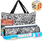 NEW American Mahjong Game Set,166 Premium White Tiles with Portable Metal Dices，4 All-in-One Racks with Pushers, Mah-Jong Games Sets, Ma Jong Tile Game FASHION