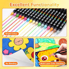 80 Colors Dual Tip Acrylic Paint Markers Automatic Ink Control Acrylic Paint Pens, Fine & Brush Tip Acrylic Markers Set for Rock Painting, Stone, Wood, Canvas, DIY & Art Supplies