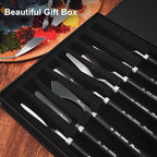 PHOENIX High Flexible Palette Knife Set, 8 Pieces Stainless Steel Painting Knives (31,33,34,42,43,44,46,51) Art Knife with Wood Handle, Paint Spatula for Oil Acrylic Paint