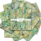 Scrapbook Paper 12x12 inch, 24 Sheets DIY Origami Decorative Craft, Double sided printing, Photo Album Decor Wooden-free Paper for Gift Wrapping Card Making Collage Album Decorative (Green)