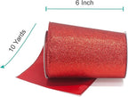 CT CRAFT LLC Glitter Wired Ribbon 6" x 10 Yards Red for Christmas Home Decor Bow Gift Wrapping DIY Crafts Wreath