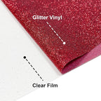 Red Glitter HTV Heat Transfer Vinyl, 12" x 8ft lron on Vinyl, for T-Shirt Ironing, Vinyl HTV Easy to Cut and Weed, The Best Choice for DIY Creativity. (red, 12" x 8ft)