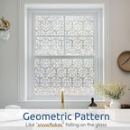 rabbitgoo Window Privacy Film Stained Glass Window Film, Decorative Stickers Removable UV Sun Blocking Clings Door Coverings, Diamond Pattern, 23.6 x 78.7 inches