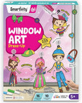 SmartCraft Window Art Fashion Kit with 225 Unique Combinations for Girls 5 to 10 Years Old | Glass Painting Kit | Birthday Gift for 5, 6, 7, 8, 9, 10 | Sun Catcher Art & Craft Activity Kit
