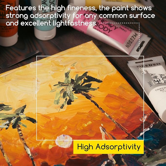 MEEDEN Acrylic Paint Vermilion Hue: Bundled with Titanium White Color - 100ml/3.38oz x 2 Bulk Heavy Body Acrylic Paint Tubes for Art Craft Painting