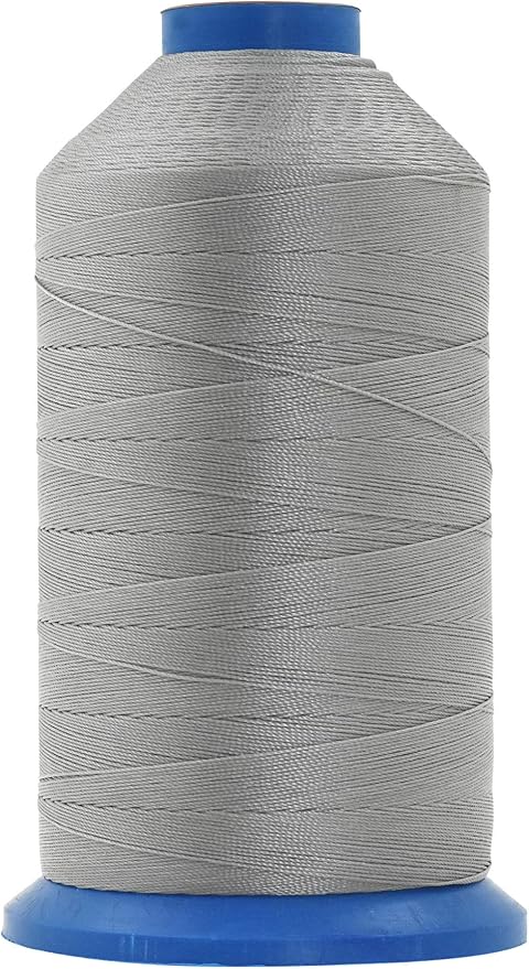 Mandala Crafts Bonded Nylon Thread Gray Heavy Duty Sewing Threads - 800 YDs Size 277 840D T270 Tex 270 Thread for Leather Jeans Weaving Outdoor Marine Upholstery Threads