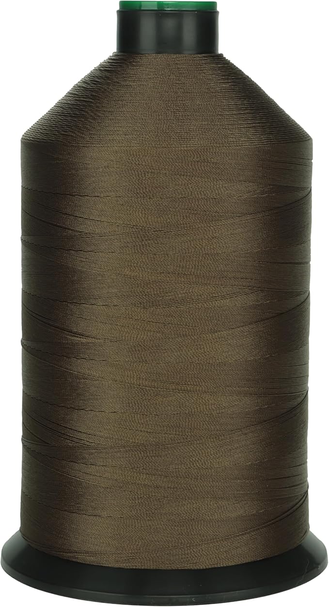 Extra Strong Bonded Nylon Thread #69 Tex70 – 16 OZ, 6000yds, Versatile Stitching Solution for Leather, Upholstery, Canvas Repair and More (Army Green)