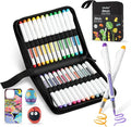 Ohuhu Acrylic Paint Markers Direct Liquid: 24 Colors Flexible Brush Tip Acrylic Markers High Opacity Paint Pens Waterproof Lightfast for Rock Easter Eggs Wood - Nahuku