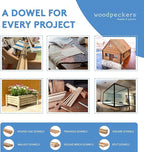 Dowel Rods Wood Sticks Wooden Dowel Rods - 1/2 x 36 Inch Unfinished Hardwood Sticks - for Crafts and DIYers - 250 Pieces by Woodpeckers