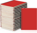 Yahenda 36 Pcs Spiral Notebook Bulk A5 Journal Lined 8.3'' x 5.5'' Writing Composition Paper Small Notepad Subject Notebook for Students Office Business Back to School Supplies (Red)