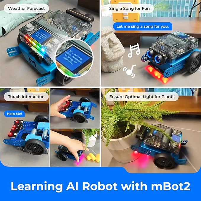 Makeblock mBot2 Coding Robot for Kids, AI Learning Support Scratch & Python Programming, Robotics Kit for Kids Ages 8-12 and up, Building STEM Robot Toys Gifts for Boys Girls