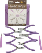 The Beadsmith Fashion Color Pliers – Set of 8 Slimline Color-Coordinated Tools – Matching Clutch in Orchid – Jewelry Making Supply Kit to Create Necklaces, Bracelets, Earrings & More