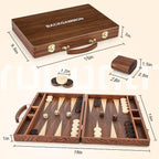 ropoda Sapele Wood Backgammon Board Game Set (15 Inches) for Adults and Kids - Classic Board Strategy Game - Portable and Travel Backgammon Set with Wooden Playing Pieces and Accessories