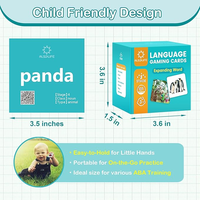 100 Nouns Flash Cards for Toddlers, Expanded Vocabulary Cards with Videos, Preschool Learning Flashcards, Noun Picture Cards for Speech Therapy Material ABA Therapy| Language Builder Card