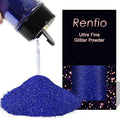 Renfio Ultra Fine Glitter Powder Metallic Resin Glitter 2.11 Oz (60g) PET Flakes Crafts Sequins 1/128" 0.008" 0.2mm Epoxy Chips Flakes for Tumblers Slime Roses Decoration - Deep Ocean