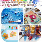 MECCANIXITY Pack of 1 Palette Knife No.6, 9.4" Long Palette Knives with Stainless Steel Flexible Spatula Pallet Knife and Wood Handle for Scraping, Mixing, Oil Acrylic Painting Canvas