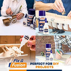 FIX & FUSION Ca Super Glue (1.77 Oz) with Activator Spray (6.76 Fl Oz) Set, Fast Adhesive/Cyanoacrylate Glue & Instant Activator for Woodworking, Plastic, Rubber, Granite, DIY & Industrial, (4 Pack)