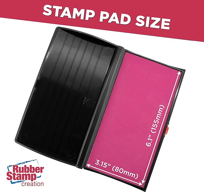 Large Premium Pink Ink Stamp Pad - 3" by 6" - Quality Felt Pad