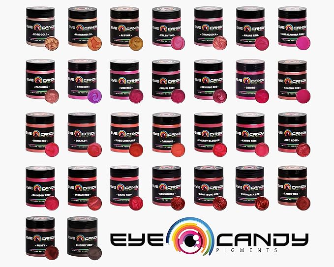 Eye Candy Pigments Premium Red Mica Powder - Red Rose (50gr) - for Epoxy, Resin, Soap, Paint, Woodworking, Acrylic Pouring, Bath Bombs, Fishing Lures - DIY Arts and Crafts Additive